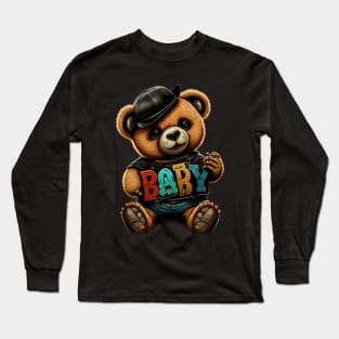 Teddy Bear Holding Baby Signs Long Sleeve T-Shirt